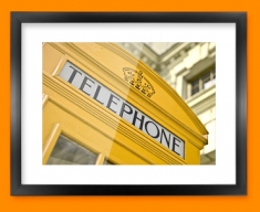 Yellow Telephone Box Framed Print