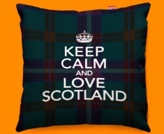 Keep Calm Love Scotland Blue Funky Sofa Cushion 45x45cm