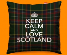 Keep Calm Love Scotland Green Funky Sofa Cushion 45x45cm