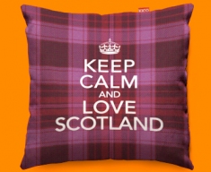 Keep Calm Love Scotland Pink Funky Sofa Cushion 45x45cm