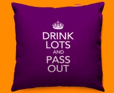 Keep Calm Drink Lots and Pass Out Funky Sofa Cushion 45x45cm