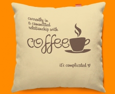 Coffee Relationship Typography Funky Sofa Cushion