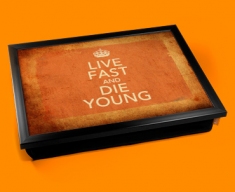Live Fast Keep Calm Vintage Lap Tray