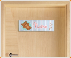 Teddy Personalised Name Children's Bedroom Door Sign