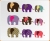 Patterned Elephants Set Wall Sticker